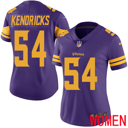 Minnesota Vikings #54 Limited Eric Kendricks Purple Nike NFL Women Jersey Rush Vapor Untouchable